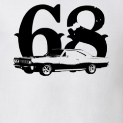 1968 Plymouth Roadrunner Side View With Year Faded Look Light T Shirt