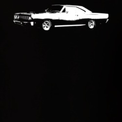1968 Plymouth Roadrunner Side View Faded Look Dark T Shirt