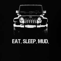 2016 Wrangler Grill View Distressed With Eat Sleep Mud Dark Color T Sh