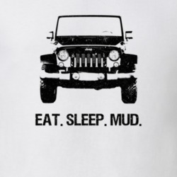 2016 Wrangler Grill View Distressed With Eat Sleep Mud Light Color T S