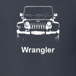 2016 Wrangler Grill View With Model Dark Color T Shirt