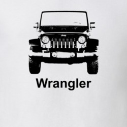 2016 Wrangler Grill View With Model Light Color T Shirt