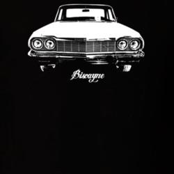 1964 Biscayne Grill View With  Model Dark Color T Shirt