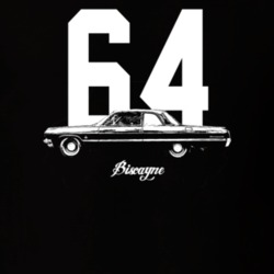 1964 Biscayne Side View With Year And Model Dark Color T Shirt