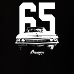 1965 Biscayne Grill View With Year And Model Dark Color T Shirt