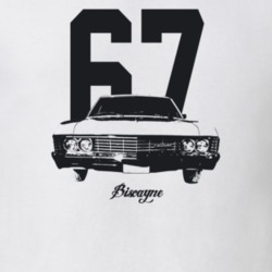 1967 Biscayne Grill View With Year And Model Light Color T Shirt