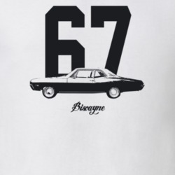 1967 Biscayne Side View With Year And Model Light Color T Shirt