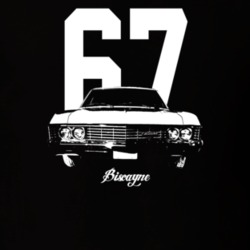 1967 Biscayne Grill View With Year And Model Dark Color T Shirt