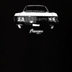 1967 Biscayne Grill View With Model Dark Color T Shirt