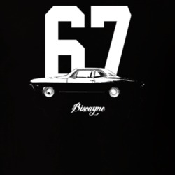1967 Biscayne Side View With Year And Model Dark Color T Shirt