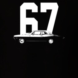 1967 Biscayne Side View With Year Dark Color T Shirt