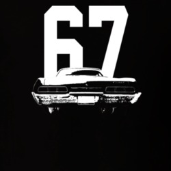 1967 Biscayne Rear View With Year Dark Color T Shirt