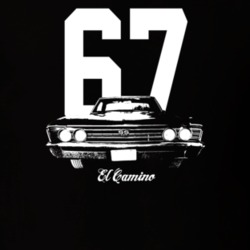 1967 El Camino Grill View With Year And Model Dark Color T Shirt