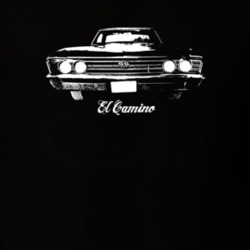 1967 El Camino Grill View With Model Dark Color T Shirt