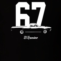 1967 El Camino Side View With Year And Model Dark Color T Shirt