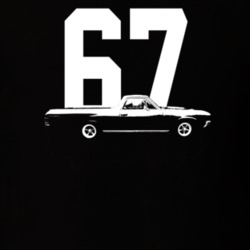 1967 El Camino Side View With Year Dark Color T Shirt
