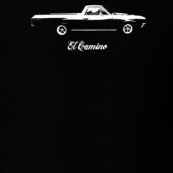 1967 El Camino Side View With Model Dark Color T Shirt