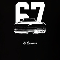 1967 El Camino Rear View With Year And Model Dark Color T Shirt