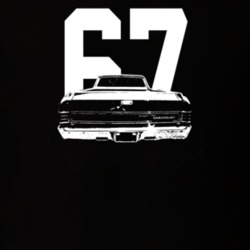 1967 El Camino Rear View With Year Dark Color T Shirt