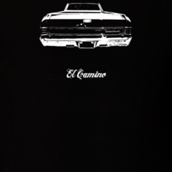1967 El Camino Rear View With Model Dark Color T Shirt
