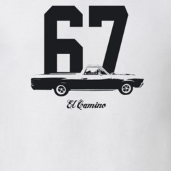1967 El Camino Side View With Year And Model Light Color T Shirt