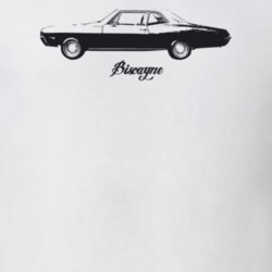 1968 Biscayne Side View With Model Light Color T Shirt