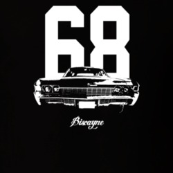 1968 Biscayne Grill View With Year And Model Dark Color T Shirt