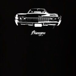 1968 Biscayne Grill View With Model Dark Color T Shirt