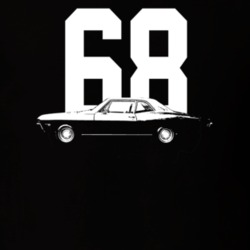 1968 Biscayne Side View With Year Dark Color T Shirt