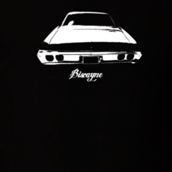 1968 Biscayne Rear View With Model Dark Color T Shirt