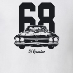 1968 El Camino Grill View With Year And Model Light Color T Shirt