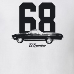 1968 El Camino Side View With Year And Model Light Color T Shirt