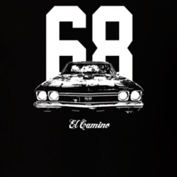 1968 El Camino Grill View With Year And Model Dark Color T Shirt