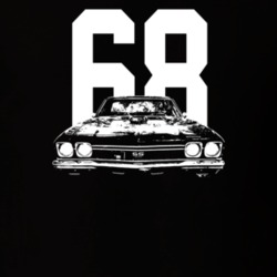 1968 El Camino Grill View With Year Dark Color T Shirt