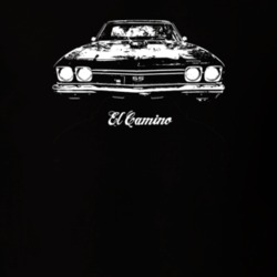 1968 El Camino Grill View With Model Dark Color T Shirt