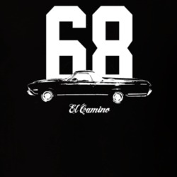 1968 El Camino Side View With Year And Model Dark Color T Shirt