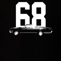 1968 El Camino Side View With Year Dark Color T Shirt