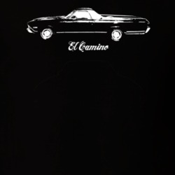 1968 El Camino Side View With Model Dark Color T Shirt