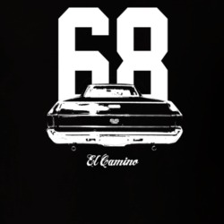 1968 El Camino Rear View With Year And Model Dark Color T Shirt