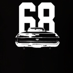 1968 El Camino Rear View With Model Dark Color T Shirt