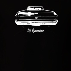 1968 El Camino Rear View With Model Dark Color T Shirt