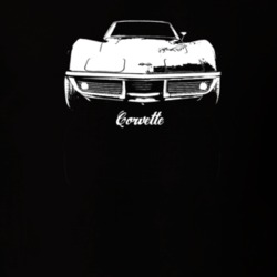 1969 Corvette Grill View With Model Dark Color T Shirt