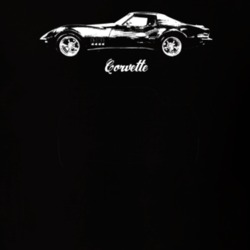1969 Corvette Side View With Model Dark Color T Shirt