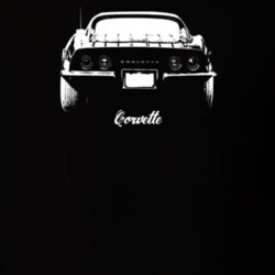 1969 Corvette Rear View With Model Dark Color T Shirt