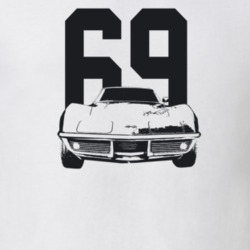 1969 Corvette Grill View With Year Light Color T Shirt