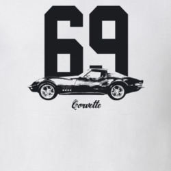 1969 Corvette Side View With Year And Model Light Color T Shirt