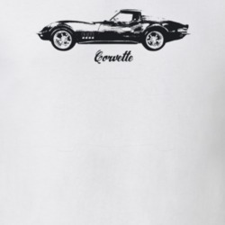 1969 Corvette Side View With Model Light Color T Shirt