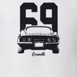 1969 Corvette Rear View With Year And Model Light Color T Shirt