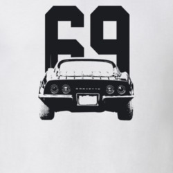 1969 Corvette Rear View With Year Light Color T Shirt