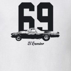 1969 El Camino Side View With Year And Model Light Color T Shirt